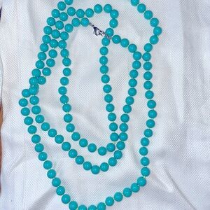 Stella and Dot Long Turquoise Beaded Strand Necklace